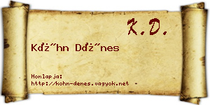 Kóhn Dénes névjegykártya